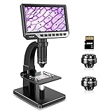 TOMLOV DM11 7'' LCD Mikroskop mit 2000X Vergrößerung|Fernbedienung, biologischen und digitalen Objektiven, 12MP Auflösung und Kompatibilität mit Windows/Mac OS. für Kinder und Erwachsene (32G Karte)