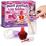 Jigspsyzh Experimentierkästen -kinder Kosmetik Studio DIY Lippenstifte Selbst Machen und Selbstgemachtem Nagellack,Das Perfekte Geschenk für Kinder ab 8 Jahren