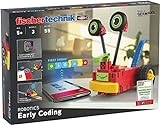 fischertechnik 559889 ROBOTICS – Early Coding, Bausatz für Kinder ab 5 Jahren, Experimentierkasten für 3 Roboter Modelle, zum Bauen & Programmieren, mit Motoren & Sensoren