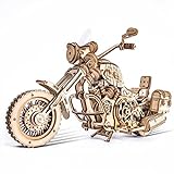 ROBOTIME 3D Motorrad Puzzle, Holz Modellbautze für Erwachsene, DIY Bewegliches Fahrrad Fahrzeugmodell Mechanischer Holzbausatz Geburtstagsgeschenk