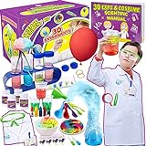 UNGLINGA Kinder Wissenschaft Experiment Kits 30 Schule Labor Experimente mit Laborkittel Wissenschaftler Spielzeug Geschenke für Jungen Mädchen im Alter von 5 - 11 Jahren verkleiden und rolle spielen