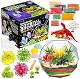 Original Stationery Grow Your Own Crystal Dinosaur Terrarium Kit, Alles-in-Einem Kristall-Zucht Set mit 2 Dino-Figuren und Samen zum Züchten von 3 Kristallen für Kinder, kreative Geschenkidee